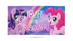 Size: 1500x860 | Tagged: safe, pinkie pie, twilight sparkle, alicorn, pony, g4, my little pony: the movie, dare to discover, discover, merchandise, towel, twilight sparkle (alicorn)