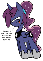 Size: 1200x1668 | Tagged: safe, artist:fauxsquared, princess luna, alicorn, pony, luna-afterdark, trixie is magic, g4, dialogue, female, implied lesbian, implied luxie, implied shipping, reaction image, solo