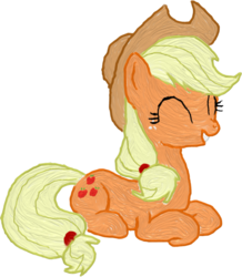 Size: 943x1080 | Tagged: safe, artist:iknowpony, applejack, earth pony, pony, g4, look before you sleep, cowboy hat, cutie mark, eyes closed, female, grin, hat, hooves, mare, prone, simple background, smiling, solo, transparent background