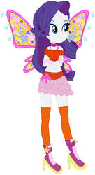 Size: 314x576 | Tagged: safe, artist:selenaede, artist:user15432, rarity, fairy, human, equestria girls, g4, base used, beautiful, believix, belly button, boots, clothes, clothes swap, crossover, cute, fairies are magic, fairy wings, high heel boots, high heels, humanized, microskirt, midriff, miniskirt, rainbow s.r.l, skirt, socks, solo, stella (winx club), thigh highs, thigh socks, winged humanization, wings, winx club