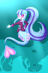 Size: 1024x1554 | Tagged: safe, artist:breeoche, sonata dusk, mermaid, equestria girls, g4, female, mermaidized, solo