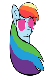 Size: 4250x6500 | Tagged: safe, artist:miragepotato, rainbow dash, pegasus, pony, g4, absurd resolution, bust, female, mare, no catchlights, no pupils, simple background, solo, transparent background