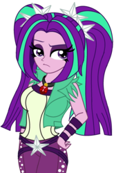 Size: 900x1367 | Tagged: safe, artist:cbear624, aria blaze, equestria girls, g4, my little pony equestria girls: rainbow rocks, breasts, busty aria blaze, clothes, eyeshadow, female, jewelry, looking at you, makeup, pants, pendant, shirt, simple background, solo, transparent background