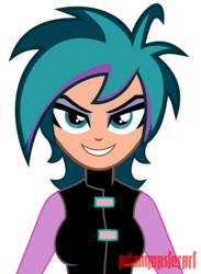 Size: 4224x5781 | Tagged: safe, artist:adammasterart, equestria girls, g4, absurd resolution, crossover, equestria girls-ified, female, grin, inkscape, lacey shadows, simple background, smiling, smirk, solo, the modifyers, transparent background, vector