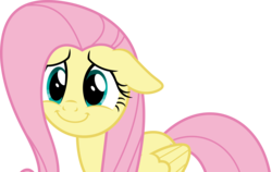 Size: 5000x3155 | Tagged: safe, artist:dashiesparkle, fluttershy, pegasus, pony, fluttershy leans in, g4, .svg available, cute, female, floppy ears, folded wings, high res, hnnng, mare, shyabetes, simple background, smiling, solo, transparent background, vector, wings