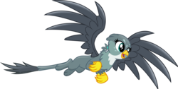 Size: 5513x2786 | Tagged: safe, artist:vector-brony, gabby, griffon, g4, female, flying, high res, open mouth, simple background, smiling, solo, transparent background, vector