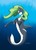 Size: 1100x1543 | Tagged: safe, artist:baron engel, oc, oc only, oc:marina (efnw), merpony, orca pony, original species, clothes, dorsal fin, female, fish tail, flowing mane, green mane, mare, ocean, open mouth, signature, smiling, solo, swimming, tail, underwater, underwear, water