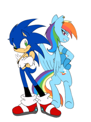 Size: 3024x4032 | Tagged: safe, artist:steelsoul, rainbow dash, pony, g4, backwards cutie mark, clothes, crossover, ear piercing, earring, high res, jewelry, looking at you, male, piercing, simple background, sonic the hedgehog, sonic the hedgehog (series), transparent background