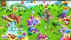 Size: 1280x720 | Tagged: safe, gameloft, applejack, crescent pony, mane moon, pipsqueak, twilight sparkle, alicorn, pony, g4, twilight sparkle (alicorn), twilight's castle