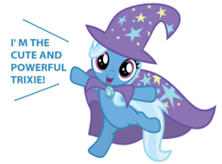 Size: 986x730 | Tagged: safe, artist:slb94, edit, trixie, pony, unicorn, g4, cute, diatrixes, female, filly, filly trixie, looking at you, mare, simple background, smiling, solo, truth, white background, younger