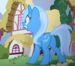 Size: 1227x1080 | Tagged: safe, screencap, trixie, pony, unicorn, all bottled up, g4, butt, female, mare, plot, solo, worried