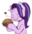 Size: 1613x1701 | Tagged: safe, artist:alvh-omega, starlight glimmer, pony, g4, blushing, burger, eating, female, food, hamburger, heart, ponies eating meat, simple background, solo, white background