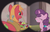 Size: 732x471 | Tagged: safe, screencap, big macintosh, sugar belle, earth pony, pony, g4, hard to say anything, apple, basket, binoculars, bushel basket, female, food, male, mare, mouth hold, ship:sugarmac, shipping, shipping goggles, stallion, straight