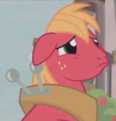 Size: 664x694 | Tagged: safe, screencap, big macintosh, earth pony, pony, g4, hard to say anything, cropped, male, pouting, sad, solo, stallion