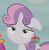 Size: 367x373 | Tagged: safe, screencap, sweetie belle, pony, g4, hard to say anything, lidded eyes, treehouse logo