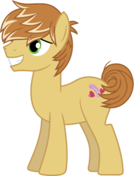 Size: 5625x7415 | Tagged: safe, artist:pink1ejack, feather bangs, earth pony, pony, g4, hard to say anything, absurd resolution, grin, male, simple background, smiling, solo, stallion, transparent background, vector