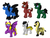 Size: 1024x768 | Tagged: safe, artist:usagi-zakura, bat pony, pegasus, pony, unicorn, zebra, batgirl, damian wayne, dick grayson, duke thomas, jason todd, lark, nightwing, ponified, red hood, red robin, robin, spoiler (dc), stephanie brown, tim drake