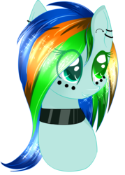 Size: 1024x1433 | Tagged: safe, artist:php146, oc, oc only, oc:andri dash klor, pegasus, pony, bust, colored pupils, eye clipping through hair, female, heterochromia, mare, portrait, simple background, solo, transparent background