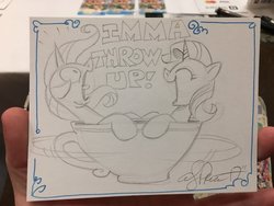 Size: 2048x1536 | Tagged: safe, artist:andypriceart, starlight glimmer, trixie, pony, unicorn, g4, cup, duo, eyes closed, female, monochrome, teacup, this will end in puking, this will end in tears, traditional art