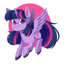 Size: 2000x2000 | Tagged: safe, artist:looji, twilight sparkle, alicorn, pony, g4, cute, female, flying, high res, mare, smiling, solo, twiabetes, twilight sparkle (alicorn), unshorn fetlocks