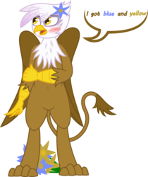 Size: 3136x3740 | Tagged: safe, artist:plone, gilda, griffon, pony, g4, bipedal, blushing, high res, lemme smash, meme, simple background, transparent background