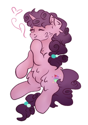 Size: 1024x1448 | Tagged: safe, artist:bewarethemusicman, sugar belle, pony, unicorn, g4, eyes closed, female, fluffy, freckles, mare, simple background, solo, white background