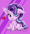 Size: 1500x1700 | Tagged: safe, artist:jack-pie, starlight glimmer, pony, unicorn, g4, chibi, cute, ear fluff, female, glimmerbetes, heart, mare, one eye closed, raised hoof, signature, sitting, solo, underhoof, wink