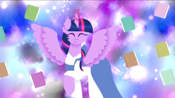 Size: 1136x640 | Tagged: safe, artist:magpie-pony, twilight sparkle, alicorn, pony, g4, beauty and the beast, belle, book, egghead and the beast, that pony sure does love books, twilight sparkle (alicorn), youtube link