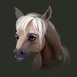 Size: 705x703 | Tagged: safe, artist:spirit-alu, horse, pony, bust, portrait, realistic, smiling, solo