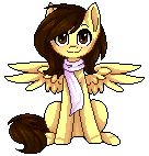 Size: 136x142 | Tagged: safe, artist:doekitty, oc, oc only, oc:white hershey, pegasus, pony, animated, clothes, female, gif, mare, pixel art, scarf, simple background, sitting, solo, transparent background