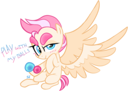 Size: 810x580 | Tagged: safe, artist:sugahfox, oc, oc only, pegasus, pony, ball, female, mare, simple background, solo, transparent background