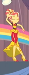 Size: 420x1080 | Tagged: safe, screencap, sunset shimmer, dance magic, equestria girls, equestria girls specials, g4, alternate hairstyle, clothes, cropped, dress, eyes closed, female, flamenco dress, high heels, shoes, skirt, solo, sunset shimmer flamenco dress