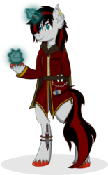 Size: 3100x5000 | Tagged: safe, artist:cezaryy, oc, oc only, oc:xanthus, pony, unicorn, semi-anthro, base used, bipedal, chains, clothes, dagger, ear piercing, earring, glowing hooves, high res, horn, horn ring, jewelry, mage, magic, male, piercing, quill, scar, scroll, simple background, solo, stallion, test tube, transparent background, unshorn fetlocks, vector, weapon