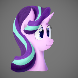 Size: 1024x1024 | Tagged: safe, artist:walter3dstuff, starlight glimmer, pony, g4, female, gray background, simple background, solo