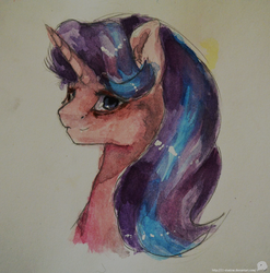 Size: 1024x1037 | Tagged: safe, artist:11-shadow, starlight glimmer, pony, unicorn, g4, female, solo, traditional art, watercolor painting