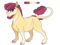 Size: 900x675 | Tagged: safe, artist:bijutsuyoukai, oc, oc only, oc:ginger curry, earth pony, pony, leonine tail, male, offspring, parent:coriander cumin, parent:nurse redheart, parents:corianderheart, reference sheet, simple background, solo, stallion, transparent background, watermark