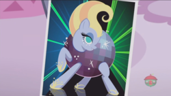 Size: 1234x694 | Tagged: safe, screencap, hoity toity, pony, g4, honest apple, carousel boutique, disco ball, disco ball (character), solo, treehouse logo