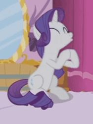 Size: 226x301 | Tagged: safe, screencap, rarity, pony, g4, honest apple, season 7, animated, clapping, cropped, female, gif, loop, solo