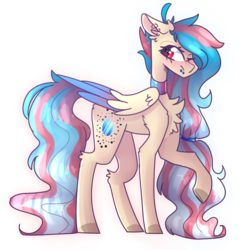 Size: 872x889 | Tagged: safe, artist:erinartista, oc, oc only, oc:sapphire, pegasus, pony, colored wings, female, mare, multicolored wings, one eye closed, raised hoof, simple background, solo, transparent background, wink