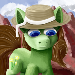 Size: 1200x1200 | Tagged: safe, artist:crashbrowns, oc, oc only, earth pony, pony, female, hat, mare, solo