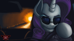 Size: 3840x2160 | Tagged: safe, artist:tsaritsaluna, rarity, pony, g4, car, clothes, d.notive, driving, female, glasses, high res, ponified, sunglasses