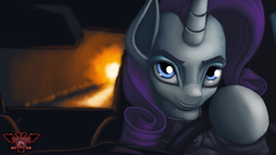 Size: 3840x2160 | Tagged: safe, artist:tsaritsaluna, rarity, pony, g4, car, clothes, d.notive, driving, female, high res, ponified