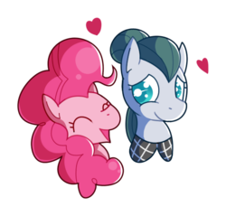 Size: 523x501 | Tagged: safe, artist:amazingmollusk, cloudy quartz, pinkie pie, earth pony, pony, g4, adoraquartz, colored pupils, cute, diapinkes, duo, mother and daughter, pie daily, simple background, transparent background