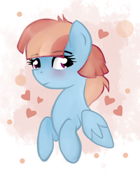 Size: 400x500 | Tagged: artist needed, source needed, safe, windy whistles, pony, g4, female, heart, solo