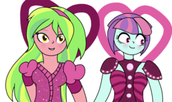 Size: 1285x759 | Tagged: safe, artist:berrypunchrules, lemon zest, sunny flare, equestria girls, equestria girls specials, g4, my little pony equestria girls: dance magic, blushing, female, lesbian, ship:lemonflare, shipping