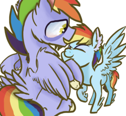Size: 1746x1598 | Tagged: safe, artist:ashleybances, bow hothoof, rainbow dash, pegasus, pony, g4, parental glideance, duo, female, filly, filly rainbow dash, mare, simple background, tail feathers, transparent background, younger