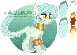 Size: 1024x735 | Tagged: safe, artist:kazziepones, oc, oc only, oc:verdant rush, dracony, hybrid, female, leonine tail, reference sheet, simple background, solo, transparent background