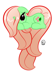 Size: 1050x1458 | Tagged: safe, artist:nimaru, oc, oc only, oc:rose petal, pony, unicorn, female, heart pony, mare, prone, simple background, solo, transparent background