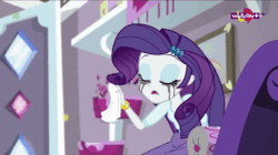 Size: 426x239 | Tagged: safe, screencap, rarity, equestria girls, equestria girls specials, g4, my little pony equestria girls: dance magic, animated, crying, eyes closed, female, funny, gif, handkerchief, nose blowing, teletoon