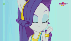 Size: 640x369 | Tagged: safe, screencap, rarity, equestria girls, equestria girls specials, g4, my little pony equestria girls: dance magic, animated, cute, dance magic (song), dancing, dancity, eyes closed, female, gif, ponied up, raribetes, singing, solo, teletoon